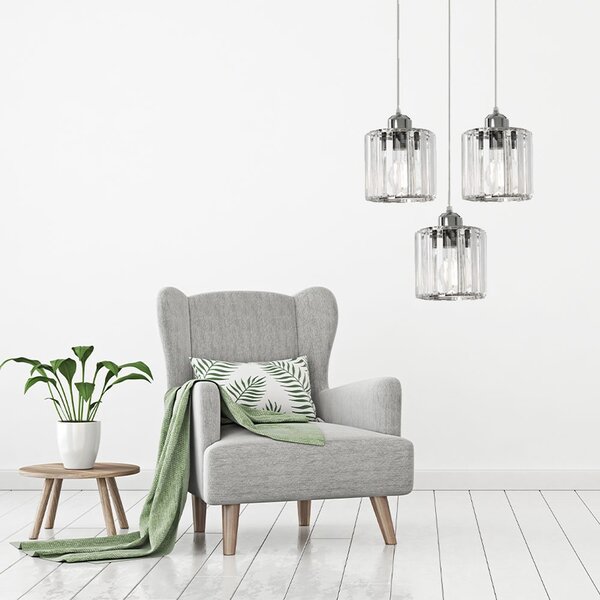 Toolight - ELEGANCE LAMPA SUFITOWA APP210-3CPR KRYSZTAŁ SREBRNA, OSW-08550