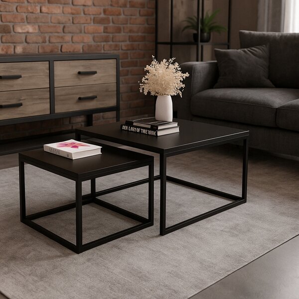Konferenční stolek APM SOFT LOFT CUBE čtvercový 70 x 70 x 42 cm černý
