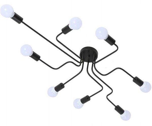 Toolight - Stropní / nástěnné svítidlo Agaro Spider 8xE27, černá, OSW-06606