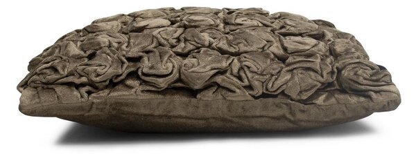 Taupe sametový nařasený polštář Smock- 30*30*10cm - Mars & More