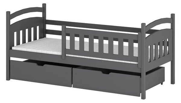 Dětská postel 90 cm Tarra (s roštem a úl. prostorem) (grafit). 1012982