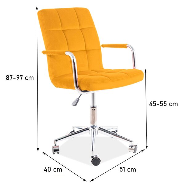 Otočné křeslo Q-022 Velvet, kari Bluvel 68