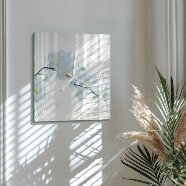 Skleněné hodiny Orchidej zskb-30x30-00080389