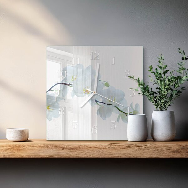Skleněné hodiny Orchidej zskb-30x30-00080389