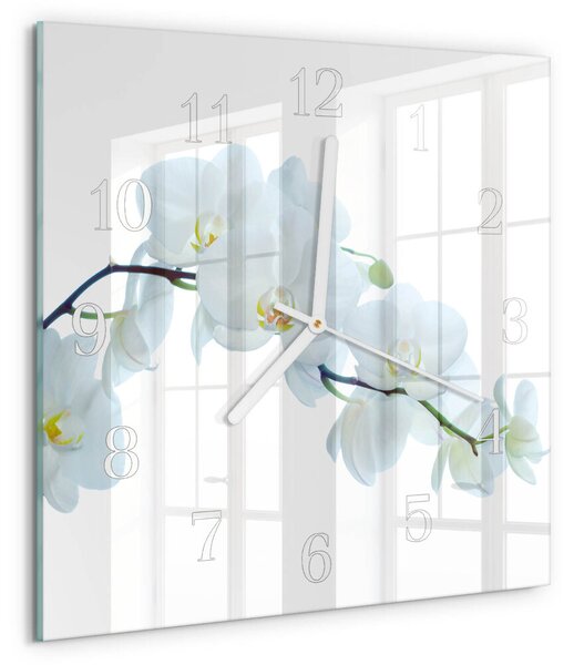 Skleněné hodiny Orchidej zskb-30x30-00080389