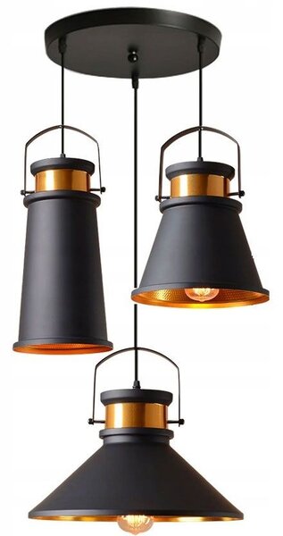 Toolight Stropní svítidlo ASTI ABC černá / zlatá