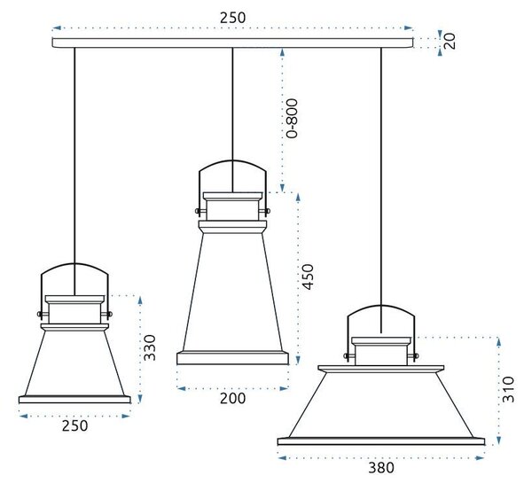 Toolight Stropní svítidlo ASTI ABC černá / zlatá