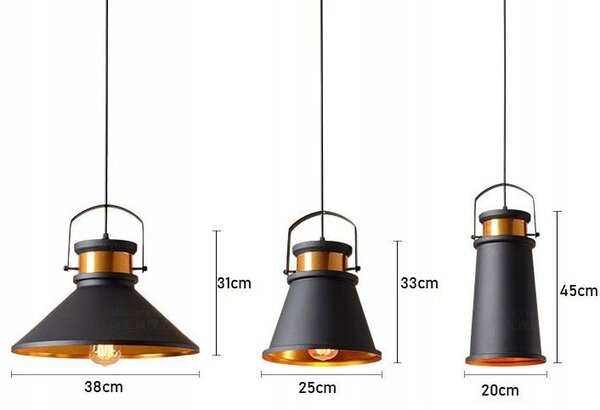 Toolight Stropní svítidlo ASTI ABC černá / zlatá
