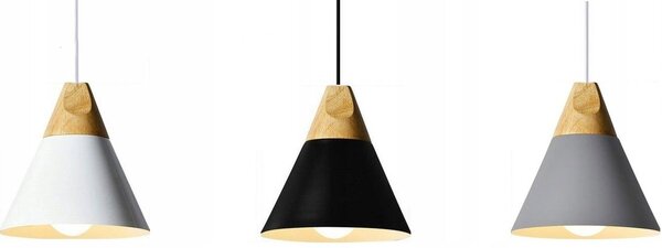 Toolight Scandi C, stropní svítidlo 1xE27 SCANDI C WHITE APP061-1CP, bílá-hnědá, OSW-00106