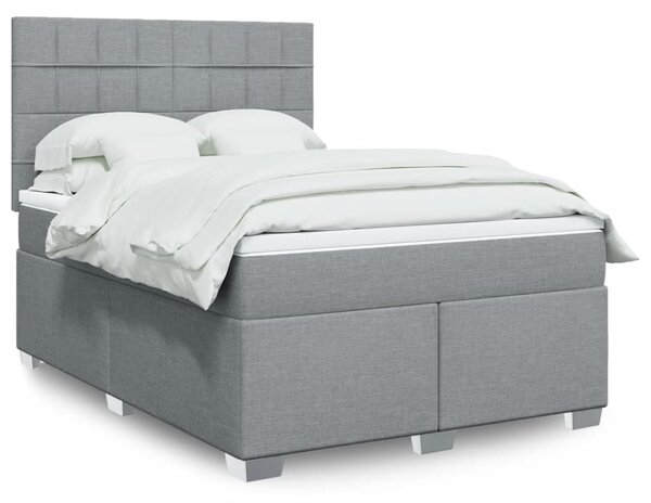 Box spring postel s matrací světle šedá 140 x 190 cm textil 3290483