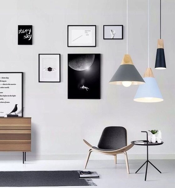 Toolight Scandi C, stropní svítidlo 1xE27 SCANDI C WHITE APP061-1CP, bílá-hnědá, OSW-00106