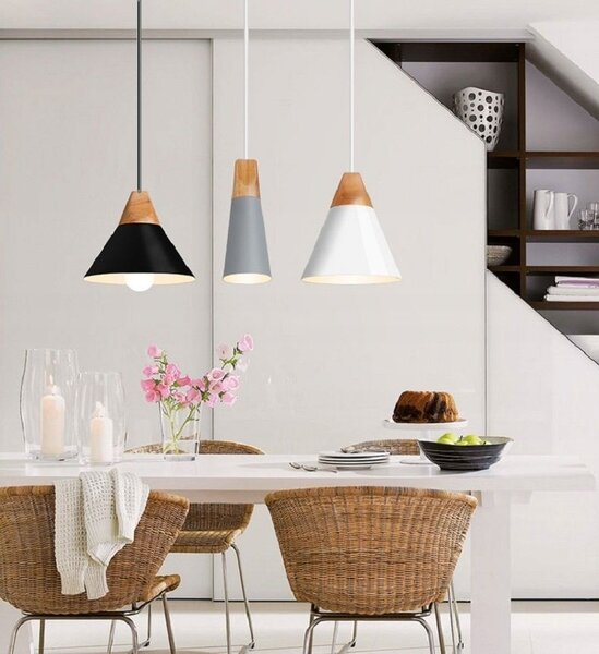 Toolight Scandi C, stropní svítidlo 1xE27 SCANDI C WHITE APP061-1CP, bílá-hnědá, OSW-00106
