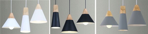 Toolight - Stropní svítidlo SCANDI 3xE27 APP064-3CP, Bílá-Hnědá, OSW-00110