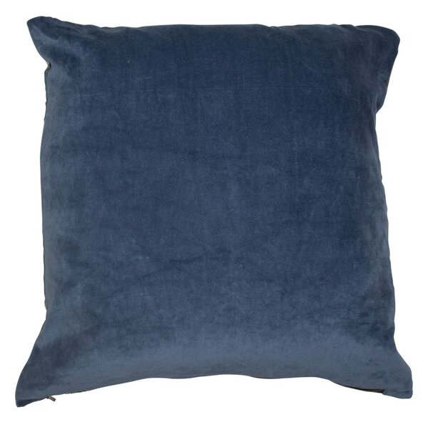 Petrolejový sametový polštář s papoušky - 45*45*15cm - Mars & More