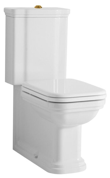 Kerasan WALDORF WC kombi, spodní/zadní odpad, bílá-bronz