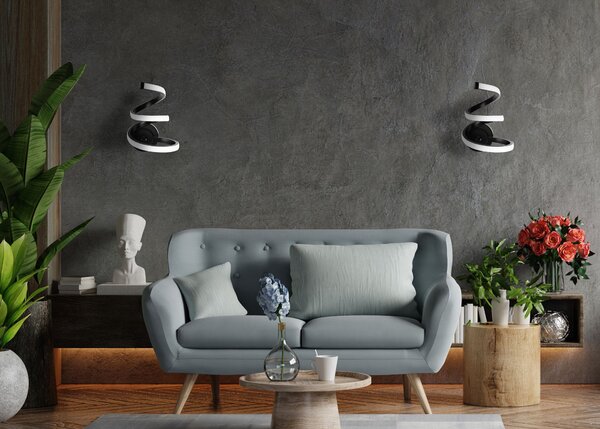 Toolight Toolight, LED nástěnná lampa APP1052-W, černá, OSW-01069