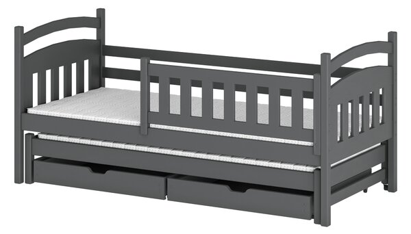 Dětská postel 80 cm GLYNDA (s roštem a úl. prostorem) (grafit). 1013022