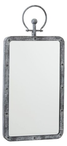 Nástěnné zrcadlo v kovovém rámu s patinou - 30*4*59 cm