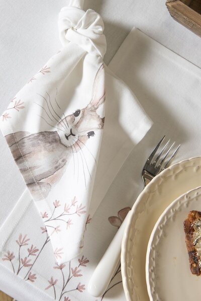 Sada bavlněných prostírání s motivem králíka Rustic Easter Bunny - 48*33 cm - Clayre & Eef