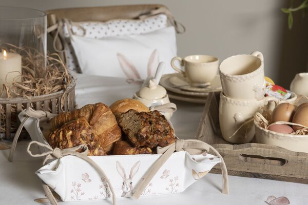 Sada bavlněných prostírání s motivem králíka Rustic Easter Bunny - 48*33 cm - Clayre & Eef