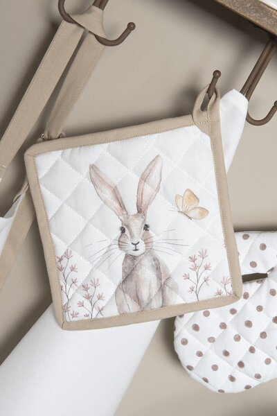 Sada bavlněných prostírání s motivem králíka Rustic Easter Bunny - 48*33 cm - Clayre & Eef