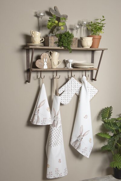 Sada bavlněných prostírání s motivem králíka Rustic Easter Bunny - 48*33 cm - Clayre & Eef