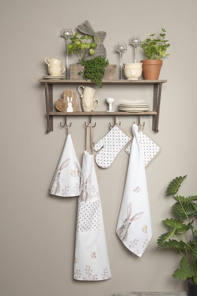 Sada bavlněných prostírání s motivem králíka Rustic Easter Bunny - 48*33 cm - Clayre & Eef