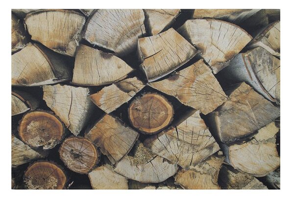 Rohožka s motivem dřeva Fireplace wood - 75*50*1cm