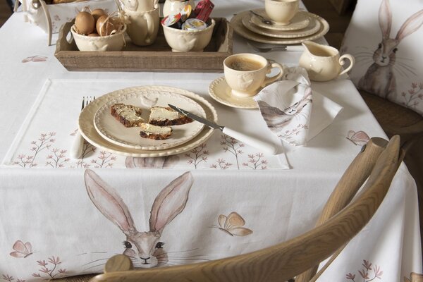 Sada bavlněných prostírání s motivem králíka Rustic Easter Bunny - 48*33 cm - Clayre & Eef