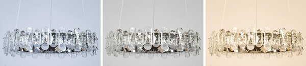 Toolight Toolight, LED závěsné svítidlo s křišťály APP1041-CP + dálkové ovládání, chromová, OSW-09472