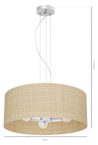 Závěsné svítidlo Marshall, 1x ratanové stínítko, (fi 50cm), w