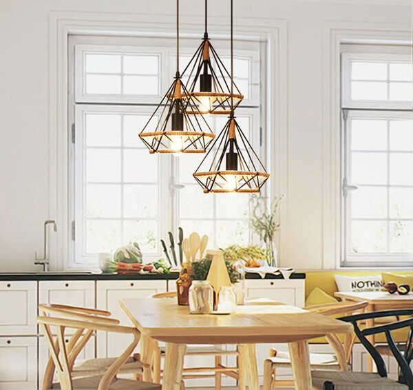 Toolight Industriální minimalistické stropní svítidlo ve stylu boho string APP678-1CP