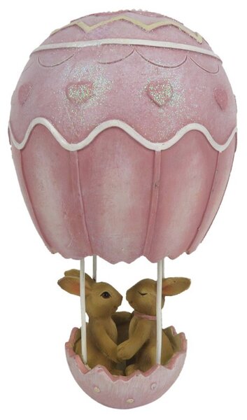 Dekorace králíčků v horkovzdušném balónu - 11*11*19 cm - Clayre & Eef