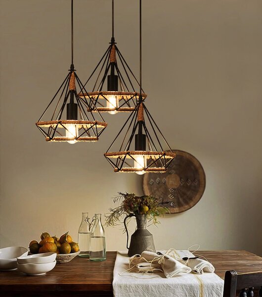 Toolight Industriální minimalistické stropní svítidlo ve stylu boho string APP678-1CP