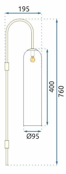Toolight - Skleněná nástěnná lampa APP664-1W, zlatá, OSW-04660