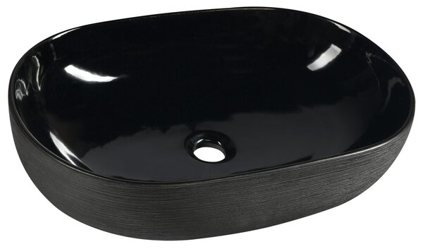 SAPHO PRIORI keramické retro umyvadlo na desku, 58x40 cm, černá PI031