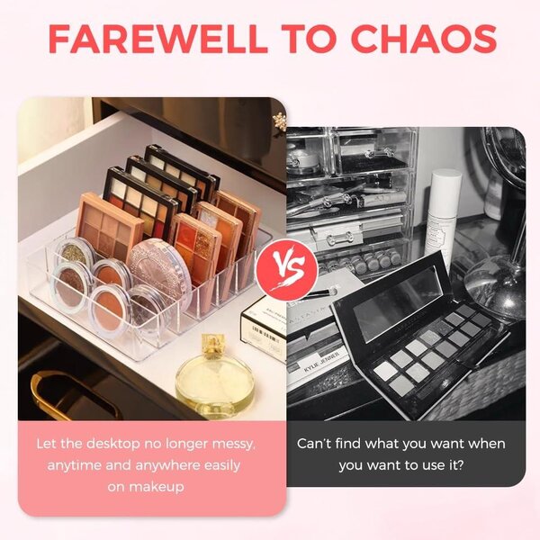 Solidchoice – Organizér na make-up z akrylu s 7 přihrádkami, pro uklizený kosmetický stolek
