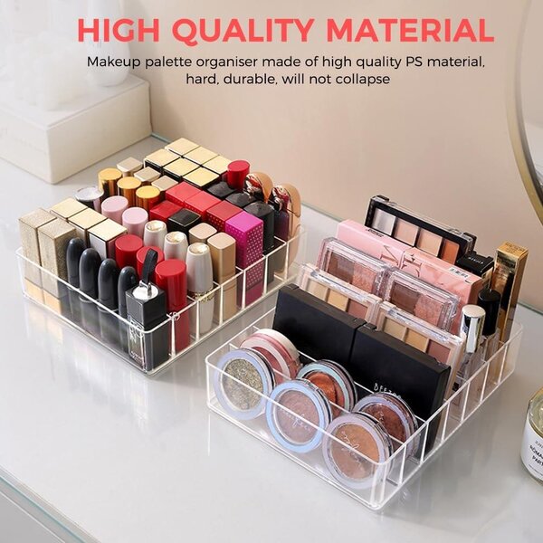 Solidchoice – Organizér na make-up z akrylu s 7 přihrádkami, pro uklizený kosmetický stolek