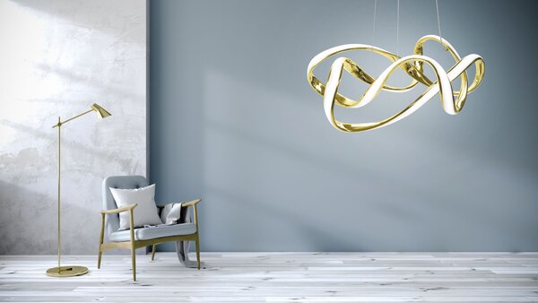 Toolight - LED stropní svítidlo APP821-CP + dálkové ovládání, zlatá, OSW-06882