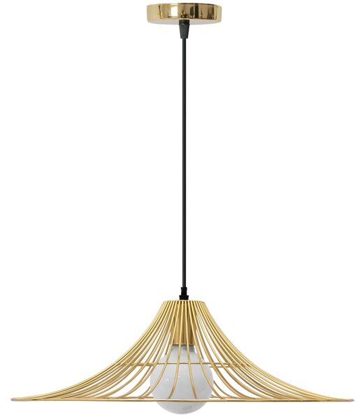 Toolight - Stropní lampa závěsná plochá kulatá 1xE27 APP499-1CP, zlatá, OSW-00612