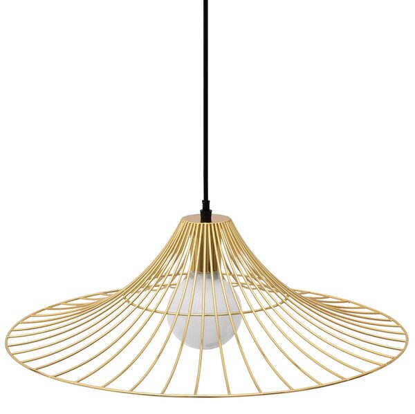 Toolight - Stropní lampa závěsná plochá kulatá 1xE27 APP499-1CP, zlatá, OSW-00612