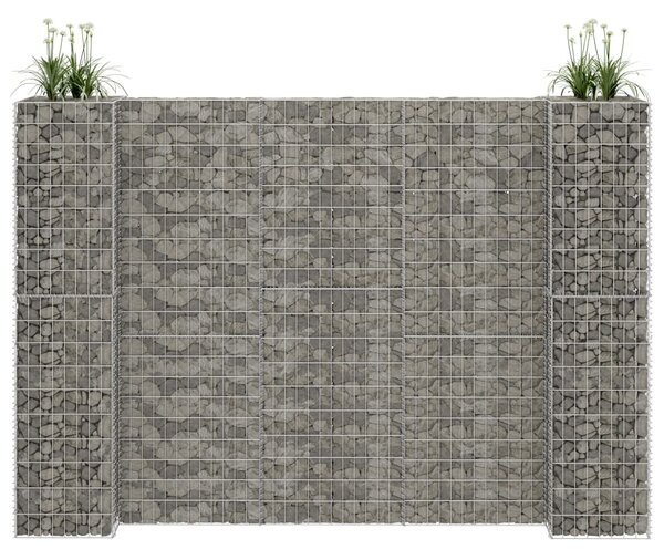 Gabionový truhlík ve tvaru písmene H ocelový drát 260x40x200 cm