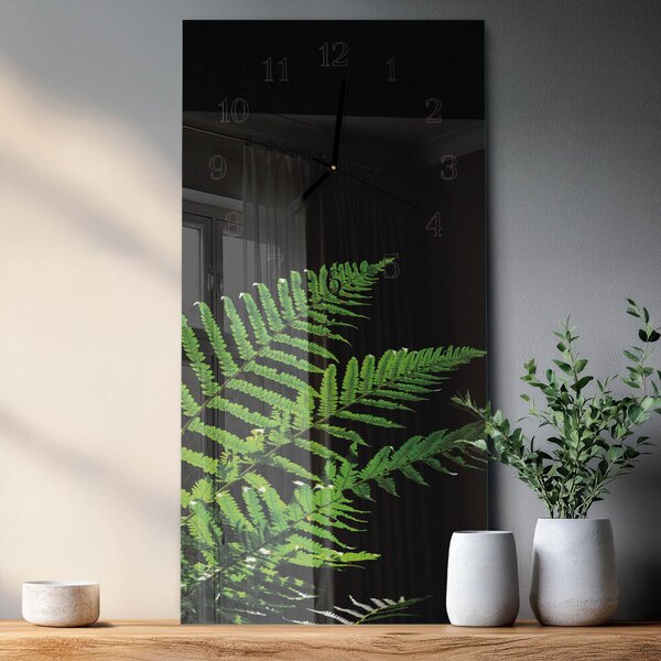 Skleněné hodiny vertikální Kapradina zsppc-30x60-00180780