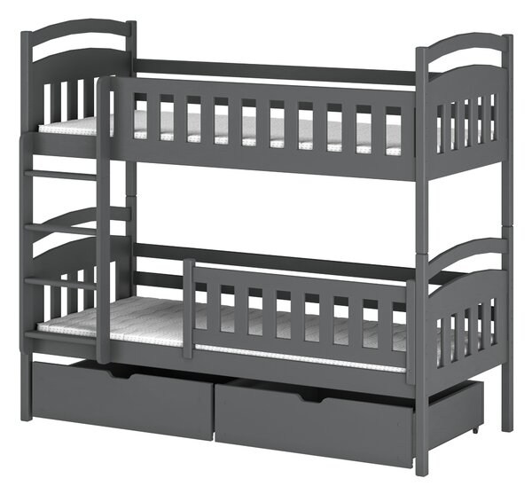 Dětská postel 90 cm Irwin (s roštem a úl. prostorem) (grafit). 1013564