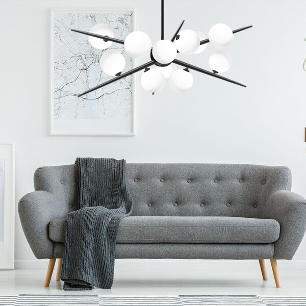 Toolight Tolight, stropní svítidlo 8xG9 APP999-12CP, černá, OSW-05552