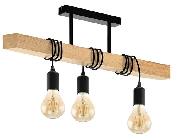 Toolight Toolight, závěsná moderní svítilna 3xE27 APP973-3CP LINE, černá-hnědá, OSW-03242