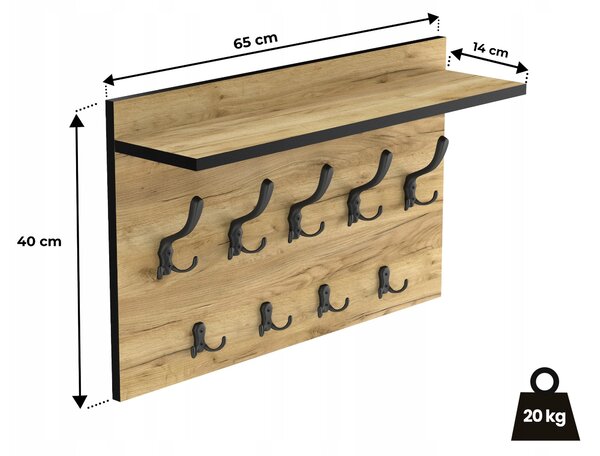 Šatní ramínko z laminované desky HWS Furniture dub craft