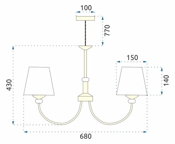 Toolight Toolight, stropní lampa 5xE14 APP1014-5CP, béžová, OSW-05557