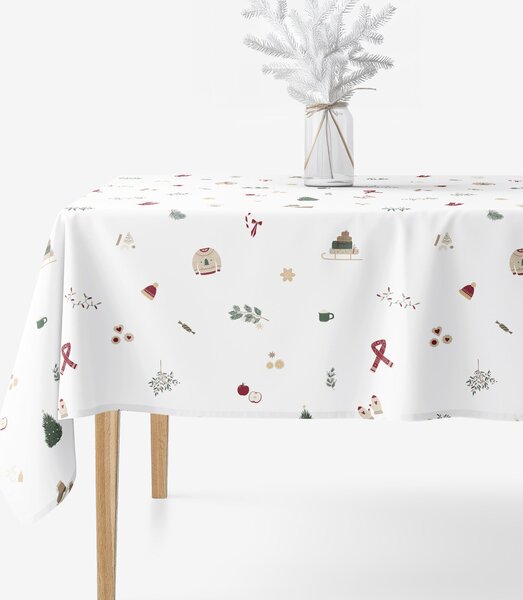 Goldea vánoční hranatý ubrus 100% bavlněné plátno - vánoční symboly 80 x 80 cm