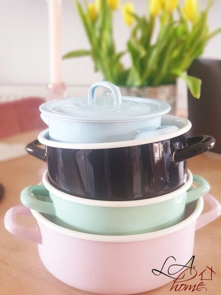 Černý smaltovaný kastrol s poklicí Blacck - Ø20cm - 2,8L - Münder Email